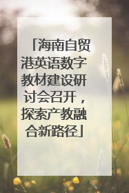 海南自贸港英语数字教材建设研讨会召开，探索产教融合新路径