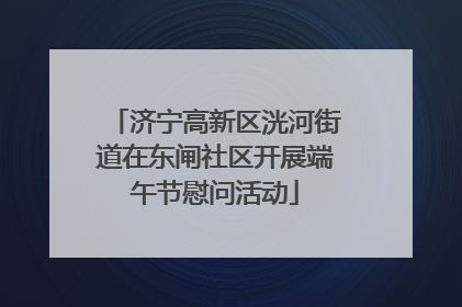 济宁高新区洸河街道在东闸社区开展端午节慰问活动