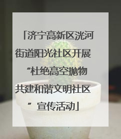 济宁高新区洸河街道阳光社区开展“杜绝高空抛物 共建和谐文明社区”宣传活动