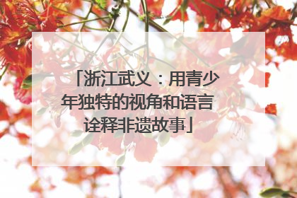 浙江武义：用青少年独特的视角和语言诠释非遗故事
