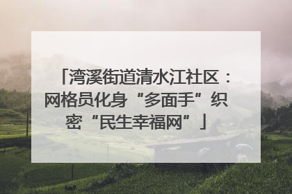 湾溪街道清水江社区：网格员化身“多面手”织密“民生幸福网”