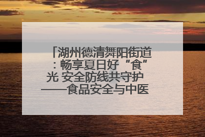 湖州德清舞阳街道：畅享夏日好“食”光 安全防线共守护——食品安全与中医养生知识宣传