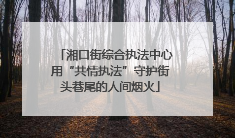 湘口街综合执法中心用“共情执法”守护街头巷尾的人间烟火