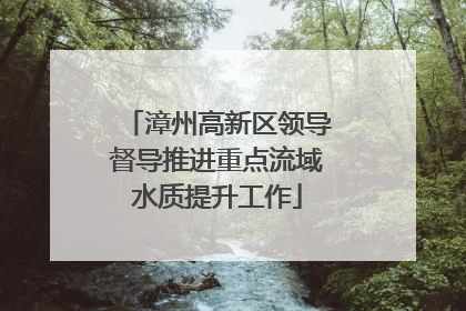 漳州高新区领导督导推进重点流域水质提升工作