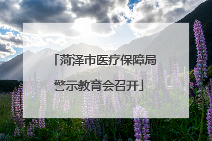 菏泽市医疗保障局警示教育会召开