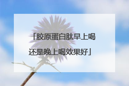 胶原蛋白肽早上喝还是晚上喝效果好