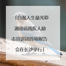 自强人生最光彩 湖南省残疾人励志宣讲团首场报告会在长沙举行