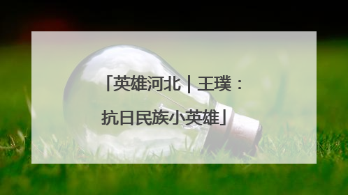 英雄河北｜王璞：抗日民族小英雄
