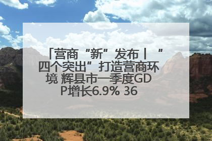 营商“新”发布丨“四个突出”打造营商环境 辉县市一季度GDP增长6.9% 36个重点项目落地