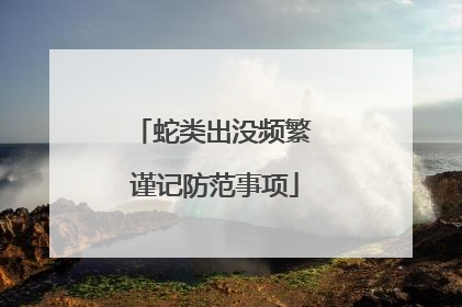 蛇类出没频繁 谨记防范事项