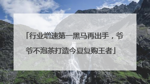 行业增速第一黑马再出手，爷爷不泡茶打造今夏复购王者