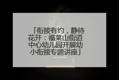 衔接有约，静待花开：福莱山街道中心幼儿园开展幼小衔接专题讲座