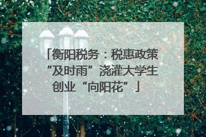 衡阳税务：税惠政策“及时雨”浇灌大学生创业“向阳花”