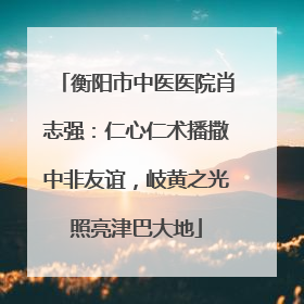 衡阳市中医医院肖志强：仁心仁术播撒中非友谊，岐黄之光照亮津巴大地