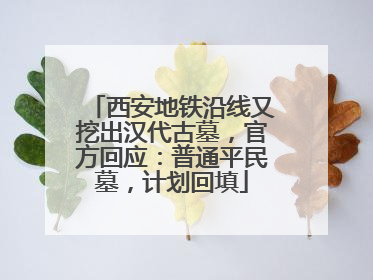 西安地铁沿线又挖出汉代古墓，官方回应：普通平民墓，计划回填