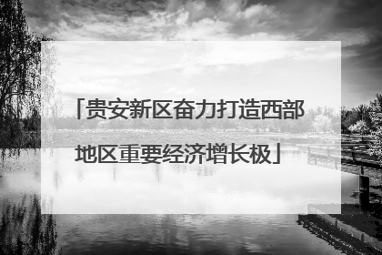 贵安新区奋力打造西部地区重要经济增长极
