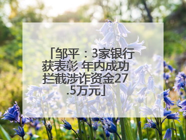 邹平：3家银行获表彰 年内成功拦截涉诈资金27.5万元