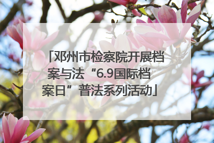 邓州市检察院开展档案与法“6.9国际档案日”普法系列活动