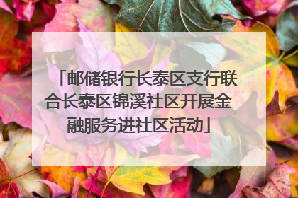 邮储银行长泰区支行联合长泰区锦溪社区开展金融服务进社区活动