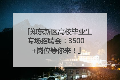 郑东新区高校毕业生专场招聘会：3500+岗位等你来！