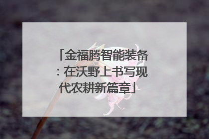 金福腾智能装备：在沃野上书写现代农耕新篇章