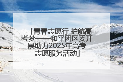 青春志愿行 护航高考梦——和平团区委开展助力2025年高考志愿服务活动