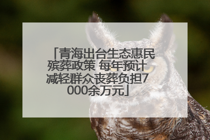 青海出台生态惠民殡葬政策 每年预计减轻群众丧葬负担7000余万元