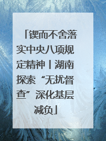 锲而不舍落实中央八项规定精神丨湖南探索“无扰督查”深化基层减负