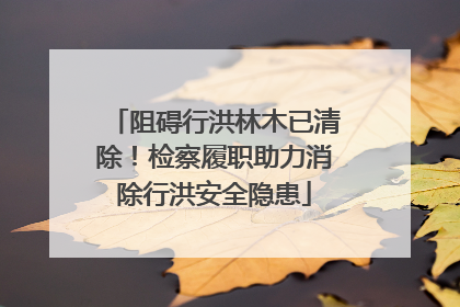 阻碍行洪林木已清除！检察履职助力消除行洪安全隐患