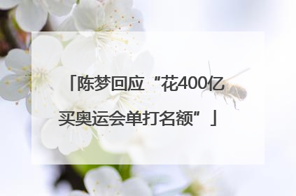 陈梦回应“花400亿买奥运会单打名额”