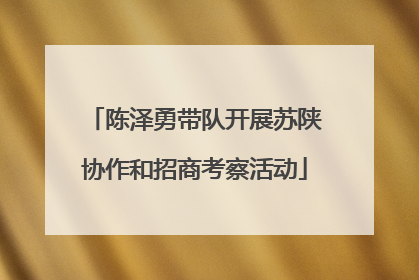 陈泽勇带队开展苏陕协作和招商考察活动