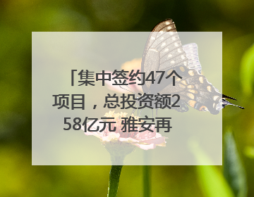 集中签约47个项目，总投资额258亿元 雅安再添发展“新引擎”｜数读西投