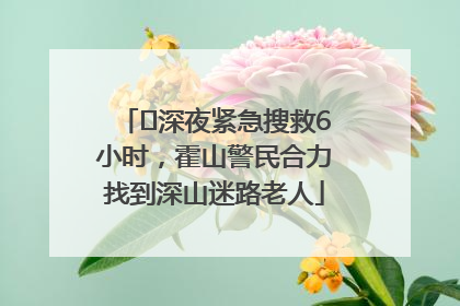 ﻿深夜紧急搜救6小时，霍山警民合力找到深山迷路老人