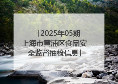 2025年05期上海市黄浦区食品安全监督抽检信息