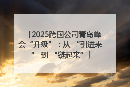 2025跨国公司青岛峰会“升级”：从 “引进来” 到 “链起来”