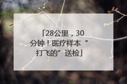 28公里，30分钟！医疗样本“打飞的”送检