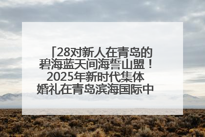 28对新人在青岛的碧海蓝天间海誓山盟！2025年新时代集体婚礼在青岛滨海国际中心文明实践广场举行