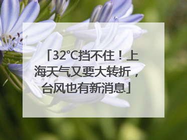 32℃挡不住！上海天气又要大转折，台风也有新消息