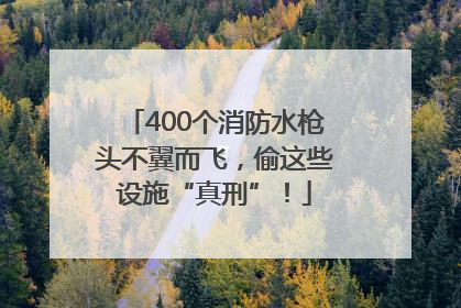 400个消防水枪头不翼而飞，偷这些设施“真刑”！