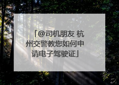 @司机朋友 杭州交警教您如何申请电子驾驶证