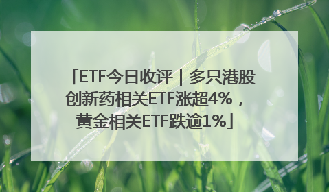 ETF今日收评｜多只港股创新药相关ETF涨超4%，黄金相关ETF跌逾1%